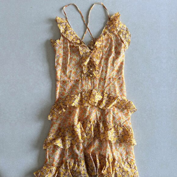 NWT Maje Rissol Cotton Ruffled Maxi Dress ASO Flora The Winx Saga - Picture 9 of 15